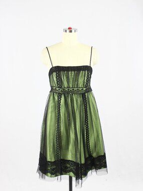 Vintage 90's JESSICA MCCLINTOCK for GUNNE SAX Satin Lace Babydoll Dress, Size 5